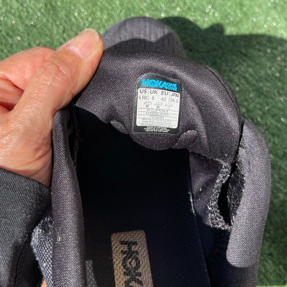 HOKA CLIFTON 8, Size 9.5 WOMEN'S SHOES CHARCOAL GRAY - Picture 6 of 9